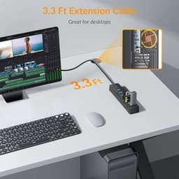 USB 3.0-hub - USB-poortuitbreiding - Meer aansluitingen voor uw computer - Zeven poorten - 1 meter kabel - Zwart — thumbnail 3