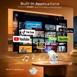 Mini Beamer 1920 X 1080 - 200 ANSI Lumen - 5W Speaker - Android 12 - HDMI Bluetooth WiFi - Draagbare Projector - Full HD Thuisbioscoop — thumbnail 5