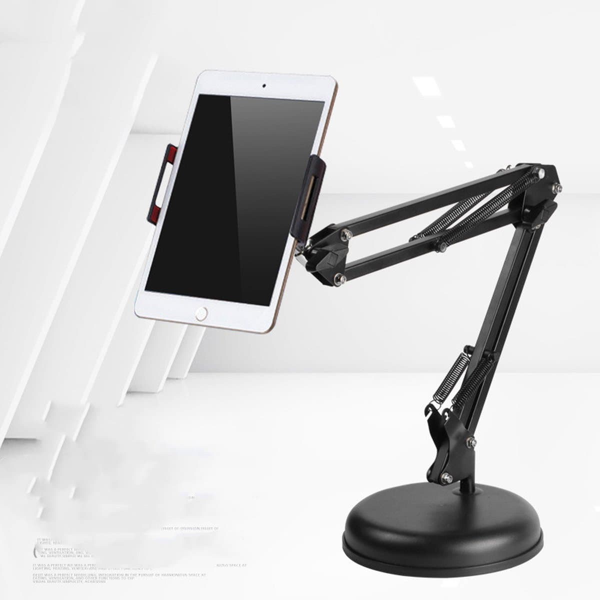 Universele Tablet / Smartphone houder / Tafelmodel met flexibele armen- Zwart — afbeelding 1
