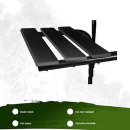 EASTWALL Charcoal Grill barbecue - BBQ met zijtafel - Mobiele houtskool barbecue - Ø 46.5 cm - RVS - Zwart — thumbnail 2