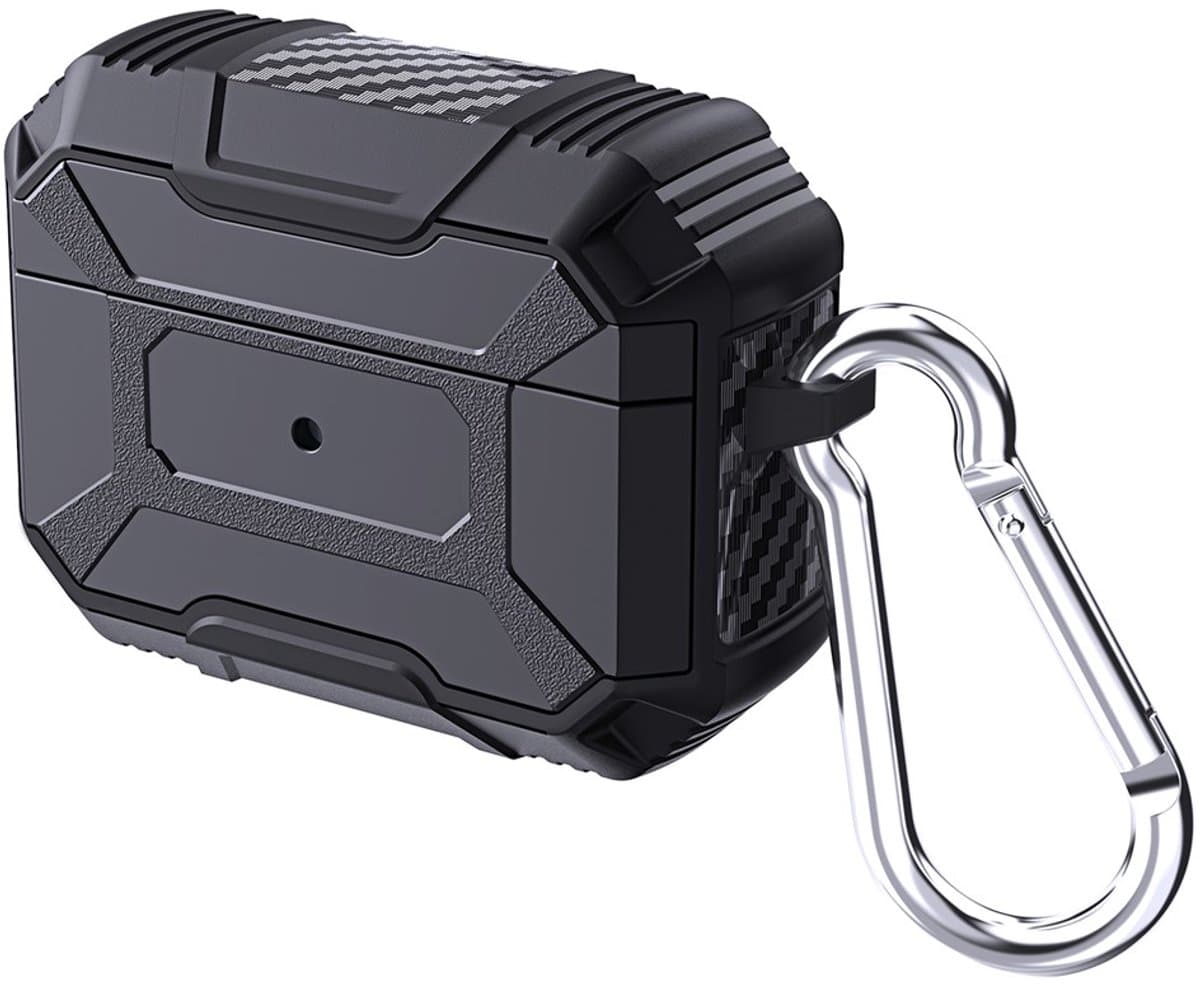 Telestore - Hoesje geschikte voor AirPods Pro 3 - TPU hybride hoesje Beschermhoes - Shockproof AirPods Pro 3 Cover - AirPods Pro 3 Hoesje - Geschikt voor Apple Airpods Pro 3 - zwart - hard en TPU cover met sleutelhanger — afbeelding 1