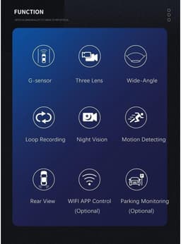 IP-scherm 3-inch HD voor + achter + ingebouwde groothoek DVR + wifi — thumbnail 4