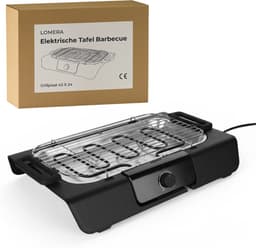 Lomera Elektrische BBQ - Elektrische Barbecue - Tafel Barbecue - Grillplaat - Afneembaar Grillrooster - RVS en Kunststof - Metalen Waterreservoir - Regelbare Thermostaat - Veiligheidsvergrendeling - Indicatielampje — thumbnail 3