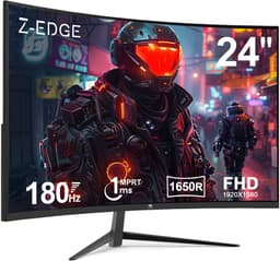 Z-EDGE UG24 Curved Gaming Monitor - FHD 1920x1080 - 24 Inch- 180Hz - MPRT 1ms - 300cd/m² - HDMI 2.1 & DisplayPort 1.4 - Zwart — thumbnail 1
