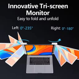 Lipa HDR-75 Triple Portable monitor Full HD - Extra beeldscherm laptop - Tri-screen- Triple monitor - 1 Kabel model ook voor Macbooks en Windows - Plug & Play - Voor schermen tussen 14 en 17.3 inch - 60 Hz - HDR en IPS - 2x 14" - Met Draagtas — thumbnail 5
