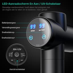 mavoa® Massage gun - massage pistool - theragun - Zwart — thumbnail 3
