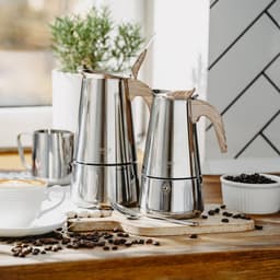RVS Moka Pot – 6 Kops Espresso Percolator – Geschikt voor Inductie, Gas, Keramisch & Halogeen – 350ml – Veiligheidsventiel – Vaatwasserbestendig - Camry CR 4423 — thumbnail 5