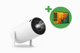 Mini Beamer 2026 + 100'' Projectiedoek – Pro Versie – Draagbare Mini Projector – Android 12.0 – Screen Mirroring – Home Cinema – Compacte Beamer — thumbnail 1