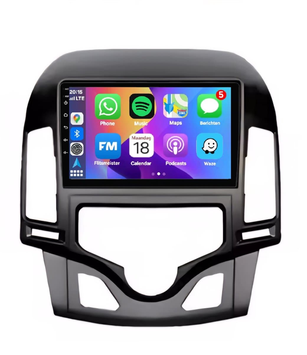 Autoradio 2/32 met Carplay en Android auto | Geschikt voor Hyundai i30 2006-2011 | Radio scherm met Navigatie | 2006 2007 2008 2009 2010 2011 — afbeelding 1