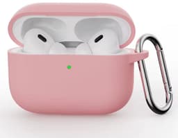 Hoesje Geschikt voor AirPods Pro 3 - Licht Roze - Casemania Liquid Siliconen Bescherm Hoes met Bevestigingslus & Karambijnhaak — thumbnail 1