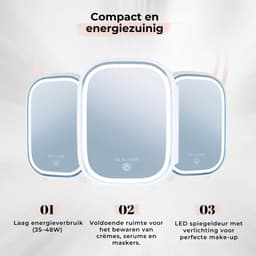 FreshGlow Skincare Fridge - Mini Koelkast - Make-up Koelkast - Mini fridge - Met Spiegel en Verlichting - 8L - Wit — thumbnail 4