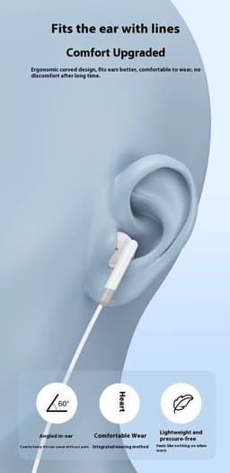 VEXON - In-Ear Oordopjes met USB C Aansluiting - Earpods - Bedrade oorjtes - Oortjes met Draad en Microfoon voor Telefoon / Tablet / Laptop / Smartphone / GSM - Wit — thumbnail 5