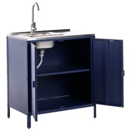 BELIANI VILAMA - Tuin kookeiland met keukenkast 2-delig - Blauw - RVS — thumbnail 5
