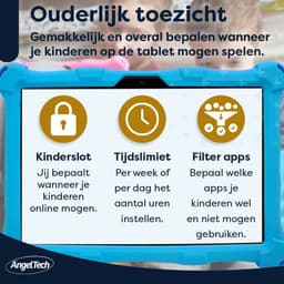AngelTech Kindertablet XL – 3+4GB RAM - 32+64GB – Android 14 - 100%Kidsproof - Extra Groot – Vanaf 3 Jaar - Ook Voor Volwassen Gebruik - 10 Inch - Ouderlijk Toezicht – Fidgy Beschermhoes – Blauw — thumbnail 3