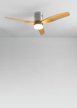 CREATE - Plafondventilator 40W silent 100% hout (Ø132cm) (ruimtes 10m²-25m²) - Nikkel / Licht hout - Met licht - Afstandsbediening - WIND CALM NATURAL WOOD — thumbnail 1