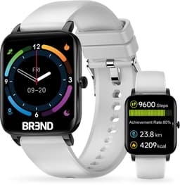 Smartwatch voor Dames en Heren - Stappenteller, Bloeddrukmeter en Hartslagmeter - Sporthorloge - Spatwaterdicht – Wit - BREND BR-2223 — thumbnail 1