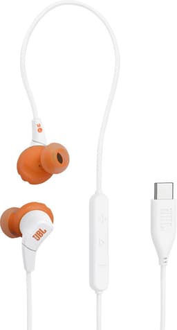 JBL Endurance Run 3 USB-C - Sport Oordopjes voor iPhone 15, 16 & 17 - Bedrade In-ear met FlipHook - USB-C Headset met Microfoon - IP65 Zweetbestendig - Hardlopen & Fitness - Wit — thumbnail 2