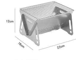 BBQ Grill - Tafel Barbecue - Houtskoolbarbecues - Mini Houtskool Smoker - Opvouwbaar Houtskool Barbecue - Draagbaar BBQ - Draagbare Camping Grill - 22cm x16x12cm - RVS - met handige draagtas - Ideaal voor Camping of Vakantie — thumbnail 2