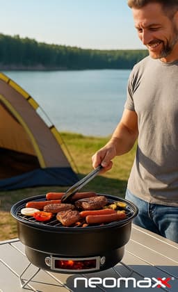 Draagbare Koolgrill 26cm - Opvouwbaar & Compact voor Tuin & Camping — thumbnail 5