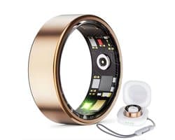 Royal Empire Smart Ring – Slimme Ring voor Heren & Dames – Inclusief Oplaaddoosje – Slaapmonitoring, Hartslag, Bloeddruk & SpO2 – IP68 Waterdicht – Nederlandse App – Maat 8