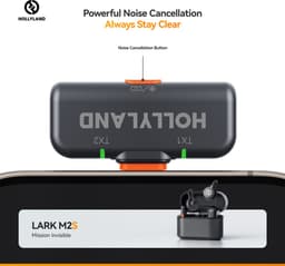 Hollyland Lark M2S Ultimate Combo (Camera RX+USB-C RX+Lightning RX) Wireless Lavalier Microphone for iPhone/Camera/Android/PC, Compact Mic, Titanium Clip, Noise Cancelling, Content Creation — thumbnail 3
