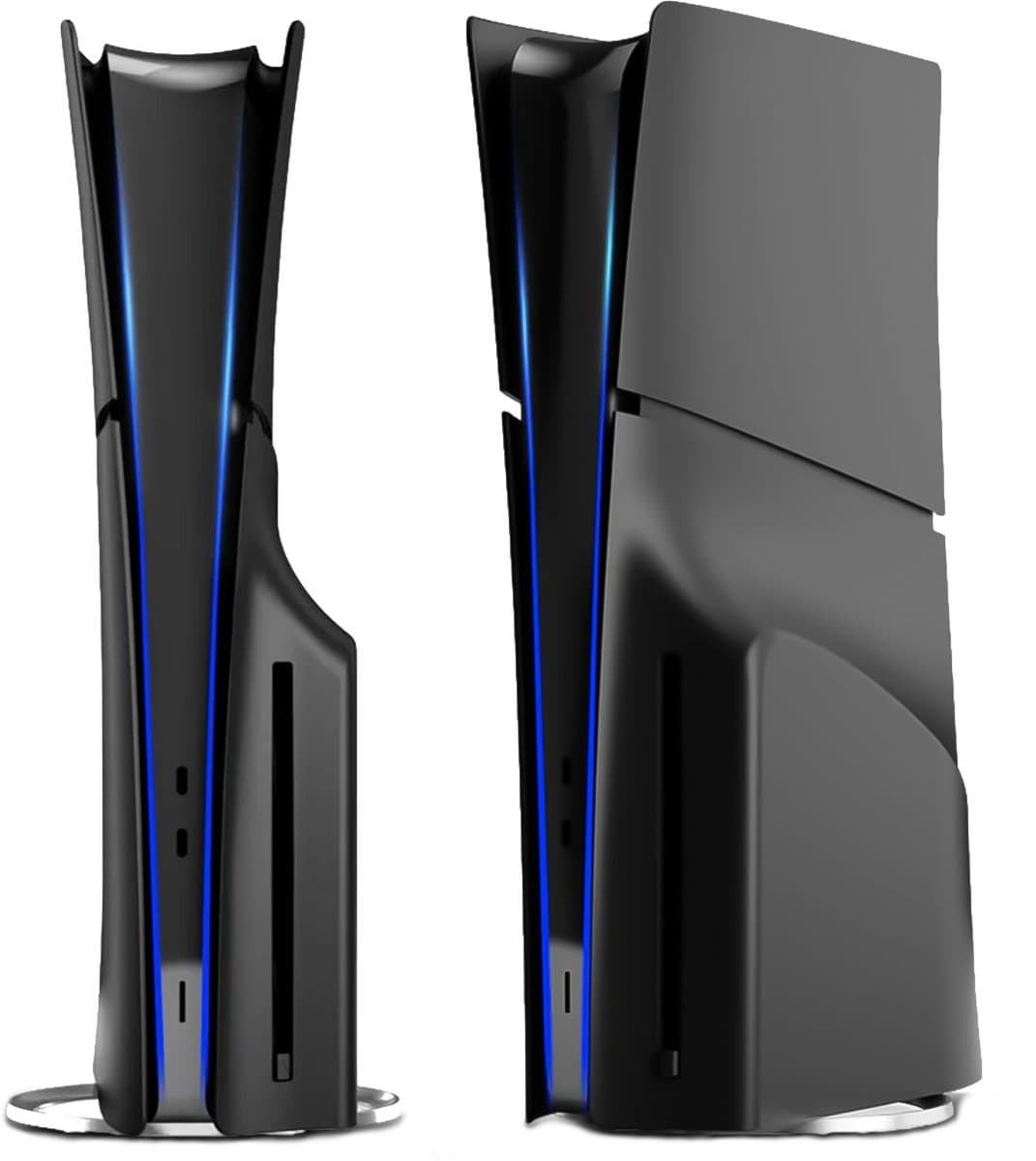 Playstation 5 Slim Faceplates Disc Edition (niet geschikt voor standaard PS5 & PS5 Pro) - Inclusief Mid Skin - Accessoires - Faceplate - Cover - Plate - Skin - Zwart — afbeelding 1