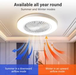 RGB Plafondventilator met verlichting - LED plafondlamp met ventilator Inclusief Afstandsbediening - 6 snelheden - dimbaar - Zwart & Wit — thumbnail 3