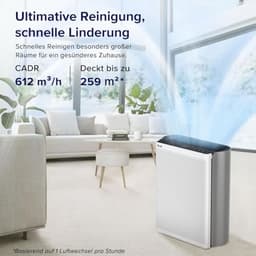 Luchtreiniger voor Allergieën en Grote Ruimtes met Slimme Wifi en Luchtkwaliteitsmonitor — thumbnail 2