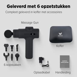 Massage Gun - Massage Gun Professioneel - Krachtig Massage Pistool - Massage Apparaat - Massage-Gun - 6 Opzetstukken - 6 Snelheden - Draadloos - Inclusief Koffer — thumbnail 5