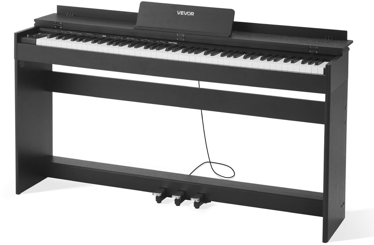 VEVOR Digitale Piano, 88 Toetsen Volledig Gewogen, Aanslaggevoelige Elektrische Piano met Meubelstandaard, Voeding, Drievoudig Pedaal, 680 Toetsen, Ondersteunt Draadloze Verbinding, met Hoofdtelefoon, voor Beginners — afbeelding 1