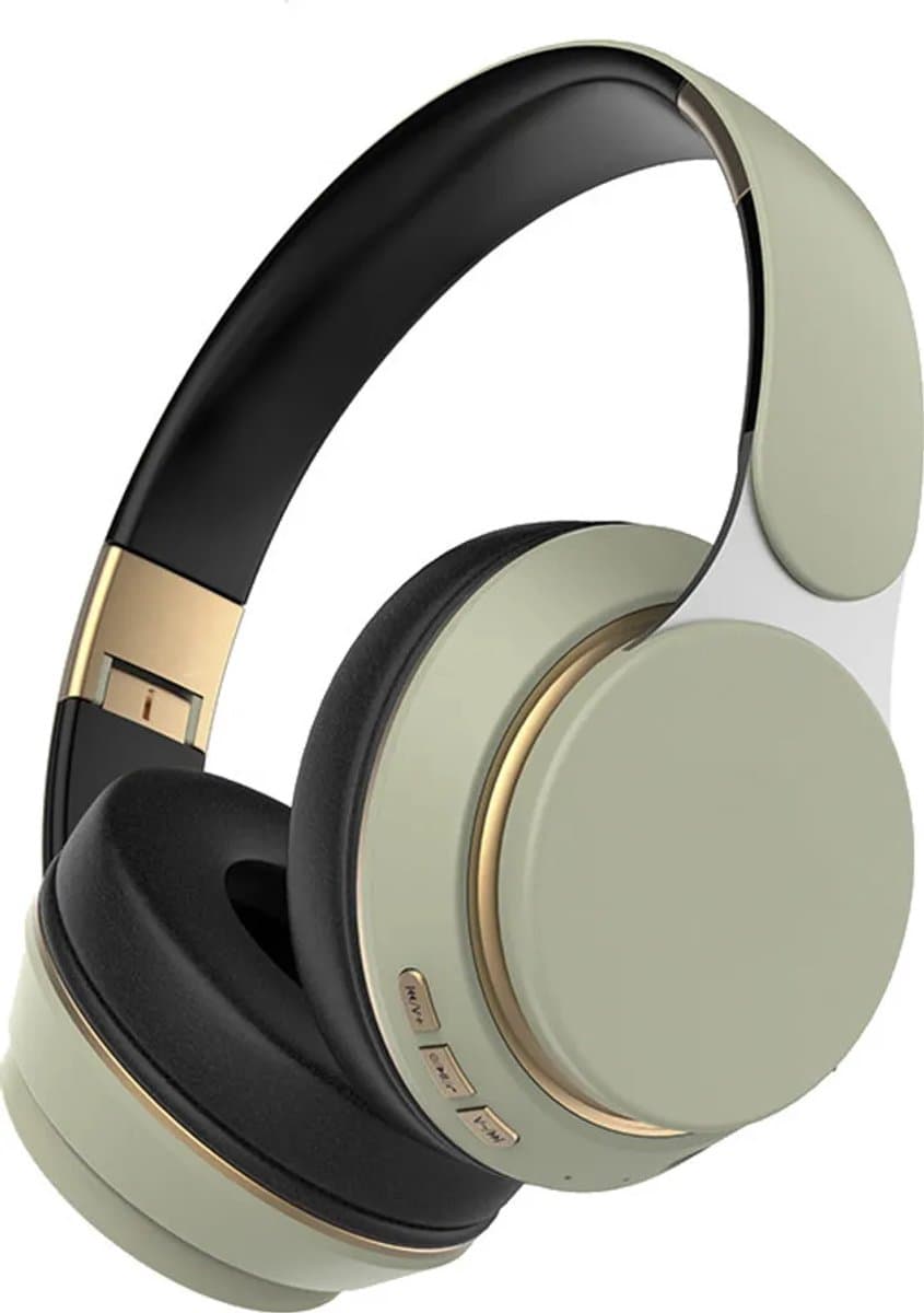 Bluetooth over-ear hoofdtelefoon, draadloze opvouwbare stereohoofdtelefoon, draadloze geluidsisolerende hoofdtelefoon met ingebouwde microfoon, on-ear hoofdtelefoon geschikt voor mobiele telefoons/tablets/computers, groen. — afbeelding 1