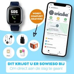 Wiesba WB34S - GPS Horloge Senior - Smartwatch voor Ouderen - Persoonlijke alarmen - alarm horloge ouderen - GPS Horloge Alzheimer - Valdetectie - Personenalarmering met SOS knop Alarmknop - Blauw — thumbnail 5