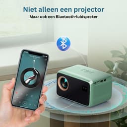 DailySupplies® Mini Beamer - Film Projector met Bluetooth - Draagbare Beamer - 4K Kwaliteit - Groen met zwart — thumbnail 5