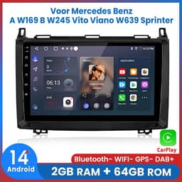 Awesafe Geschikt voor Mercedes-Benz Sprinter Klasse VW Crafter 2005-2016 Autoradio - Met navigatie GPS - 2+64GB - Bluetooth WIFI - Apple Carplay & Android auto - Radio scherm — thumbnail 1