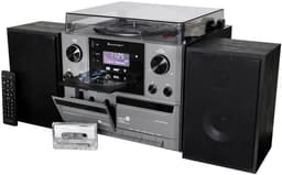 Soundmaster MCD5600SW - muziekcenter met platenspeler, bluetooth, CD, dubbel Cassette deck, encoding USB en DAB+, zwart — thumbnail 2