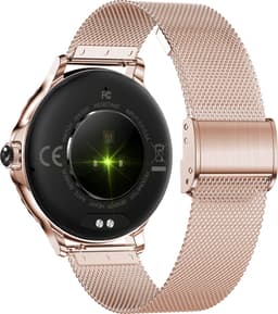 Knobbout Luxe Smartwatch voor Dames – Met Sprankelende Kristallen-1.3" IPS HD Touchscreen – Bluetooth 5.2 Bellen – Hartslag & Bloeddrukmeting – IP68 Waterdicht – Roségouden Roestvrijsta — thumbnail 5