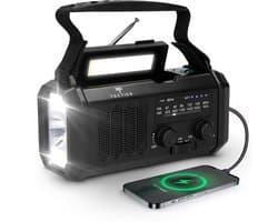 Tectier Noodradio Solar Opwindbaar - 10000 mAh - Zaklamp en Kompas