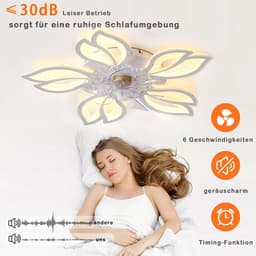 Stille LED Plafondventilator met Dimbare Verlichting en Afstandsbediening — thumbnail 3
