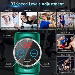 Mini-massagepistool met LCD-scherm - 32 snelheden voor diepe spiermassage en fitness — thumbnail 4