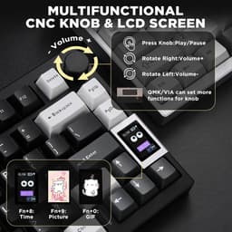 Yunzii AL80 - Zwart - Aluminium Mechanisch Draadloos Toetsenbord - 75% - Qwerty - Gaming Keyboard - RGB Lichten - Cacao Cream V2 Switch — thumbnail 5