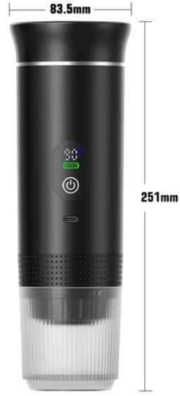 HOB Draagbaar Koffiezetapparaat voor onderweg- Draadloos - Mobiel gebruik - Voor in de Auto - Oplaadbaar - 20 Bar - 3-in-1 Capsules & Gemalen Koffie - USB — thumbnail 4