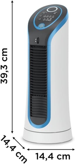SCH® Ventilator toren - Ventilator staand - Torenventilator - Wit - 19CM x 19CM x 44CM — thumbnail 2