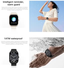 Knobbout 2.01”Scherm Smartwatch met Gebogen Scherm – Bluetooth Bellen, Hartslag & Slaapmonitoring, IP68 Waterdicht, 350mAh Batterij | Voor Sport & Gezondheid - Zwart — thumbnail 5