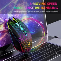 Draadloze Zwart Muis PRO GM1 met LED - Geruisloze werking - Oplaadbaar - Draagbaar - Draadloos 2.4G - Inclusief USB-ontvanger — thumbnail 4