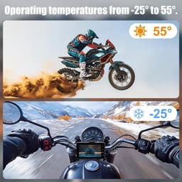 Motorfietscamera, 3 inch LCD 720P met 480P Dual-Track Front Rear Dual Action Camera Video voor het opnemen van motorfietsbeelden（Met 32G geheugenkaart） — thumbnail 5