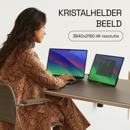 Screenmate® One 4K Portable Monitor 15,6” - Draagbare Monitor met Beschermhoes - Extra Scherm Laptop - Draagbaar Beeldscherm - Grijs — thumbnail 3