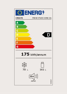 CREATE - 231L combi-koelvriescombinatie - Zwart - FRIDGE STUDIO COMBI 231 — thumbnail 2