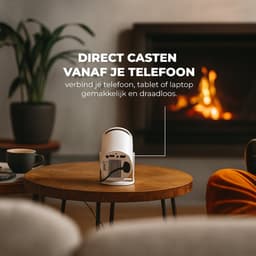 BMN® Premium Mini Beamer 2026 Editie - Smart Projector - Geschikt voor IOS en Android - WiFi 6 & Bluetooth 5.4 - Android 13.0 - Draagbaar - Thuisbioscoop - Wit — thumbnail 4