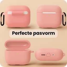 Hoesje Geschikt voor Apple Airpods Pro 3 - Siliconen Hoes met Clip - Silicone Case Cover - Lichtroze — thumbnail 3