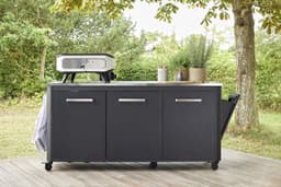 Cozze® Outdoor Kitchen - Buitenkeuken BBQ Station - Verrijdbaar - RVS Werkblad - Opklapbare Zijtafels - 180 cm — thumbnail 2